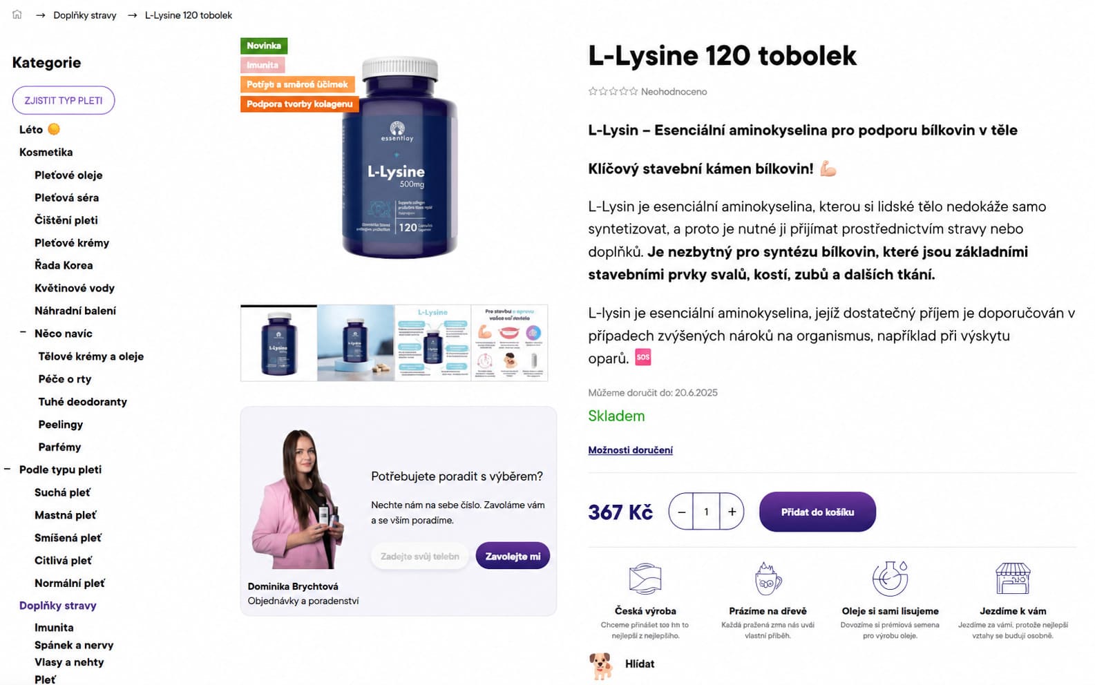 Kontaktní formulář na detailu produktu z projektu Vývoj funkcí na míru pro Renovality CZ a SK